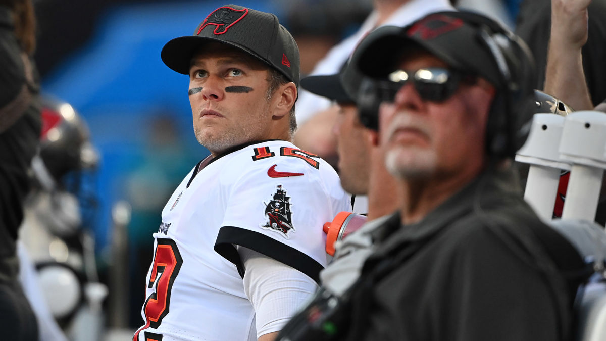 Tampa Bay Buccaneers quarterback Tom Brady and head coach Bruce Arians