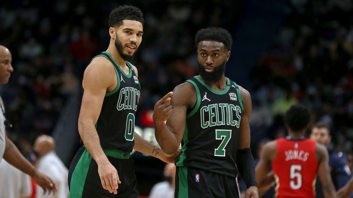 Boston Celtics forward Jayson Tatum, guard Jaylen Brown