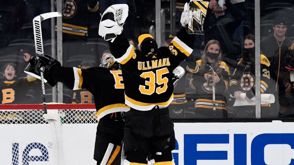 Boston Bruins goaltender Jeremy Swayman, Linus Ullmark