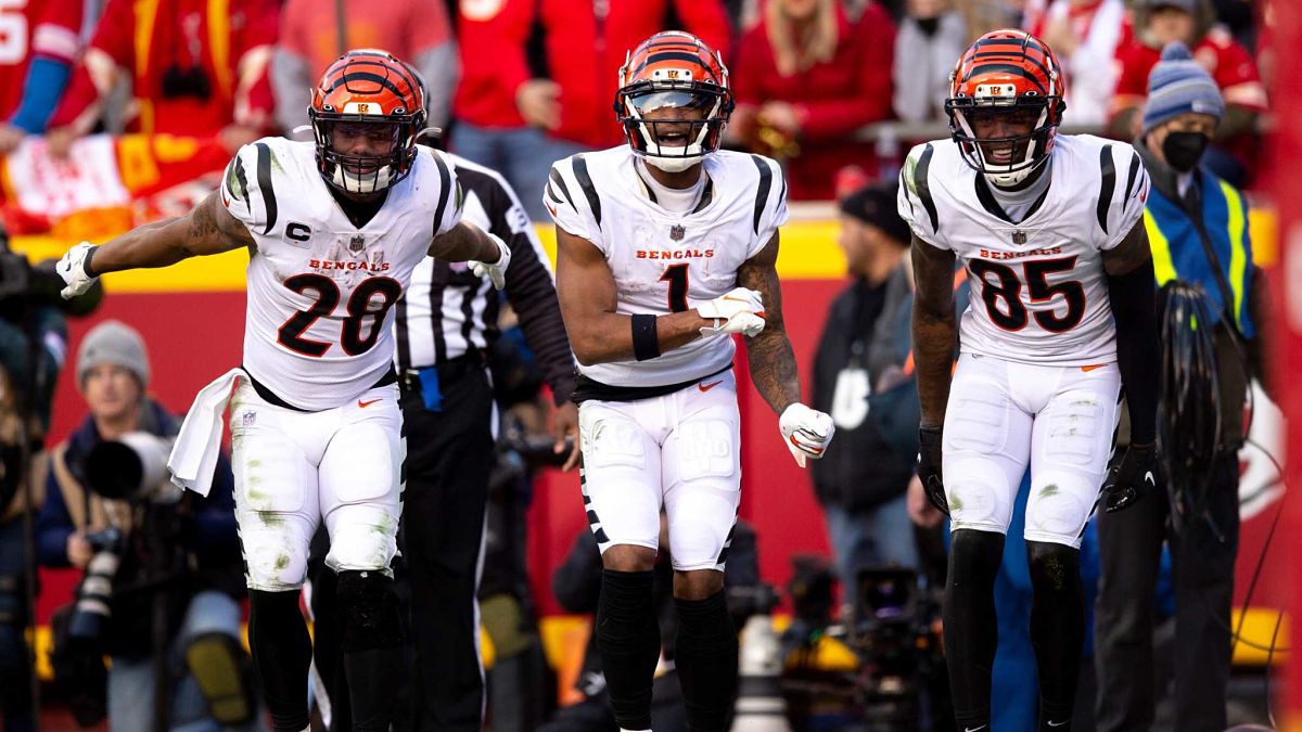 Cincinnati Bengals wide receiver Ja'Marr Chase, Joe Mixon, Tee Higgins
