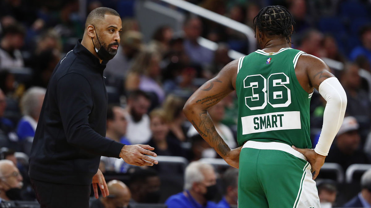 Boston Celtics head coach Ime Udoka, guard Marcus Smart