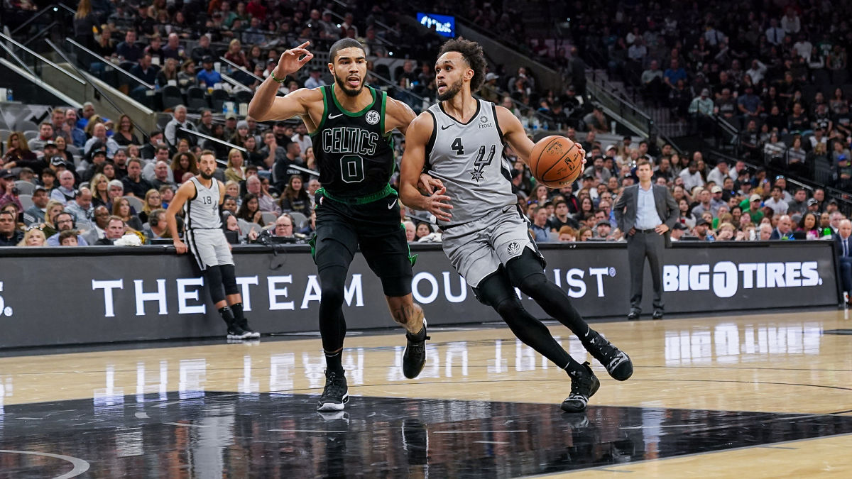 Boston Celtics forward Jayson Tatum and guard Derrick White