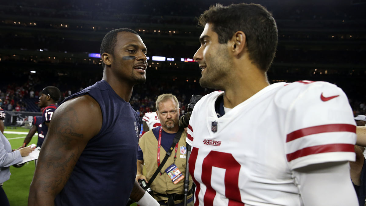 Houston Texans quarterback Deshaun Watson and San Francisco 49ers quarterback Jimmy Garoppolo
