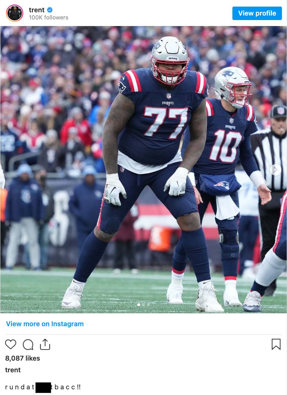 New England Patriots tackle Trent Brown