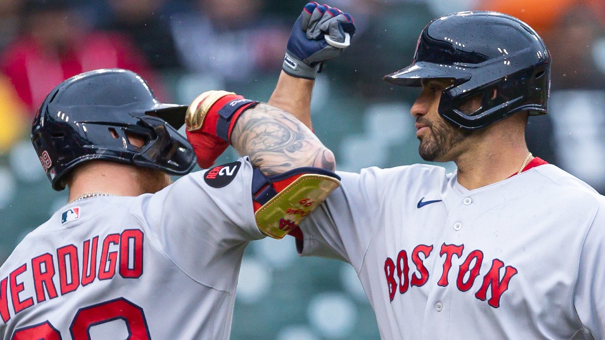 Boston Red Sox outfielder Alex Verdugo and designated hitter J.D. Martinez