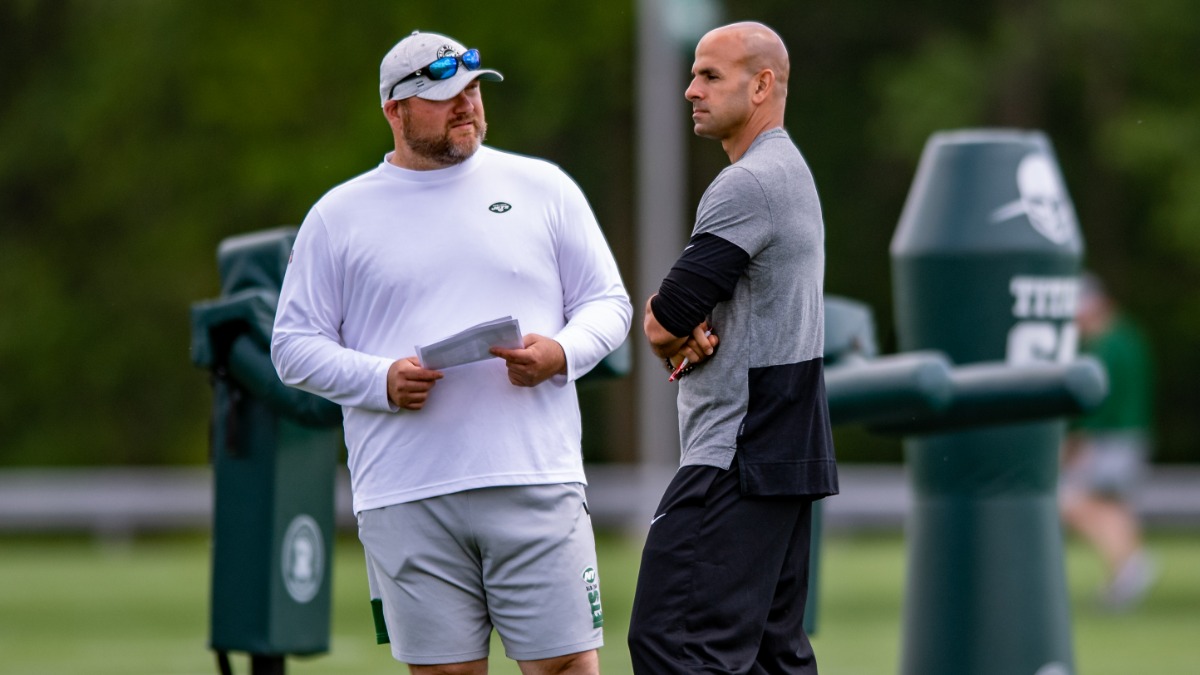 New York Jets general manager Joe Douglas, head coach Robert Saleh
