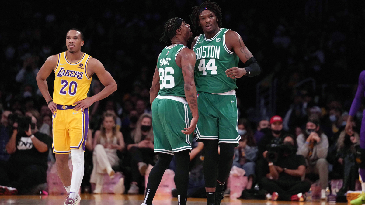 Boston Celtics guard Marcus Smart and center Robert Williams