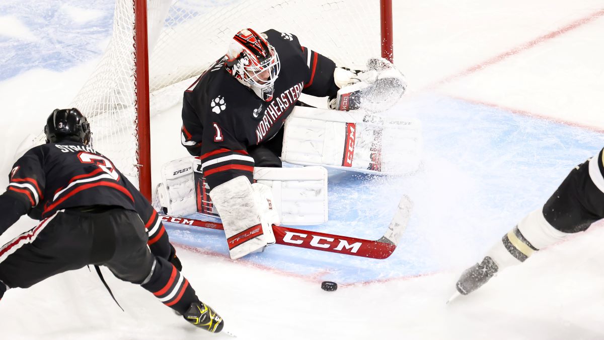 Northeastern men's hockey goaltender Devon Levi