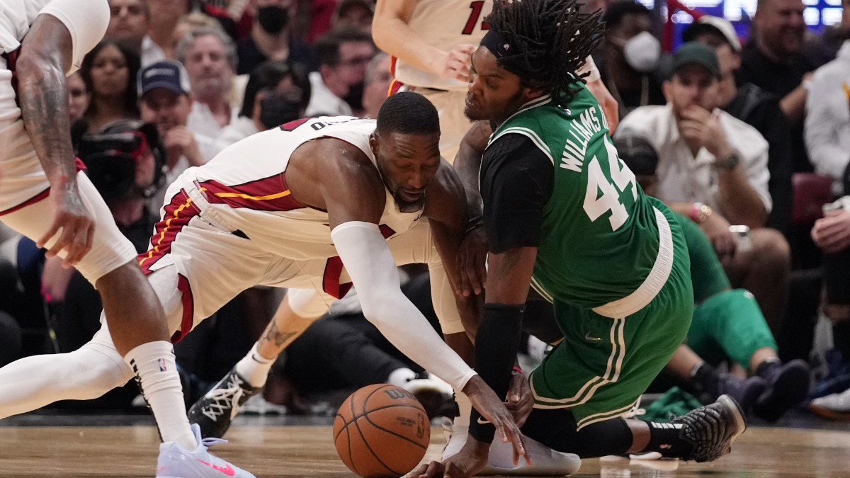Miami Heat center Bam Adebayo, Boston Celtics center Robert Williams III