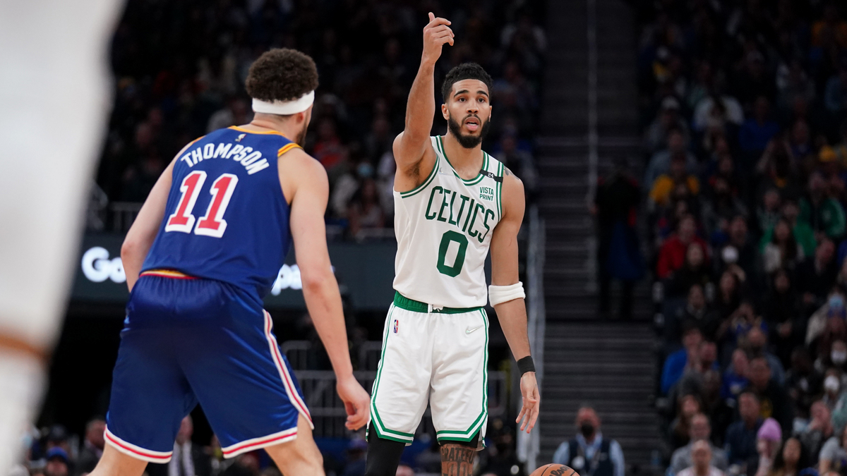 Boston Celtics forward Jayson Tatum Golden State Warriors guard Klay Thompson