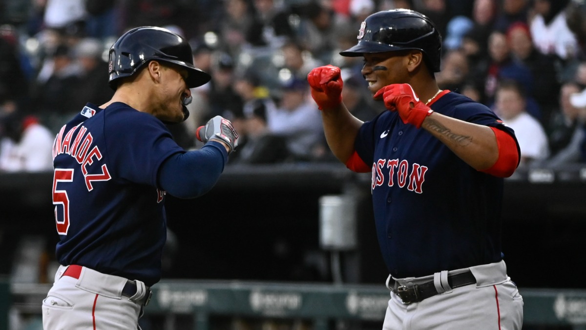 Boston Red Sox center fielder Enrique Hernandez, third baseman Rafael Devers