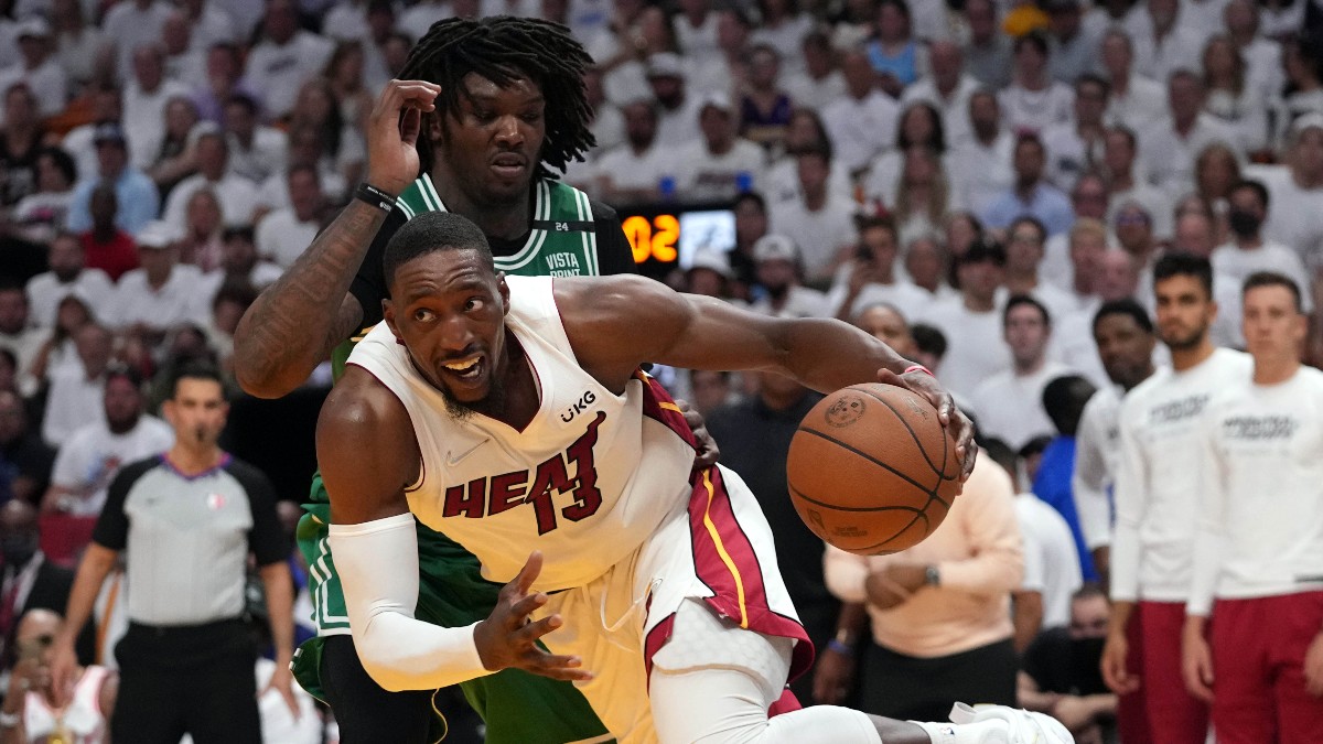 Miami Heat center Bam Adebayo, Boston Celtics center Robert Williams
