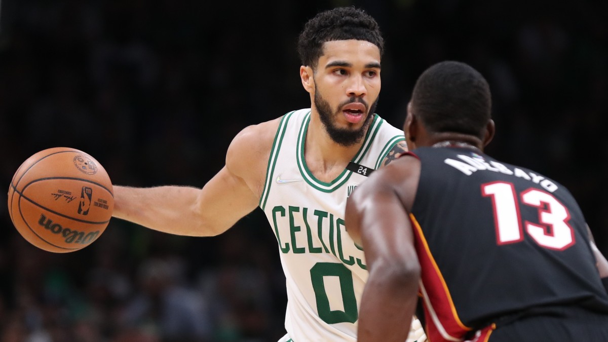 Boston Celtics forward Jayson Tatum, Miami Heat center Bam Adebayo