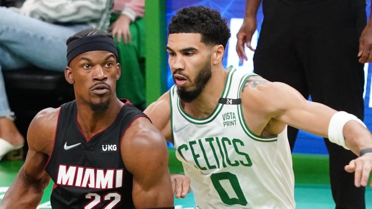 Miami Heat forward Jimmy Butler, Boston Celtics forward Jayson Tatum
