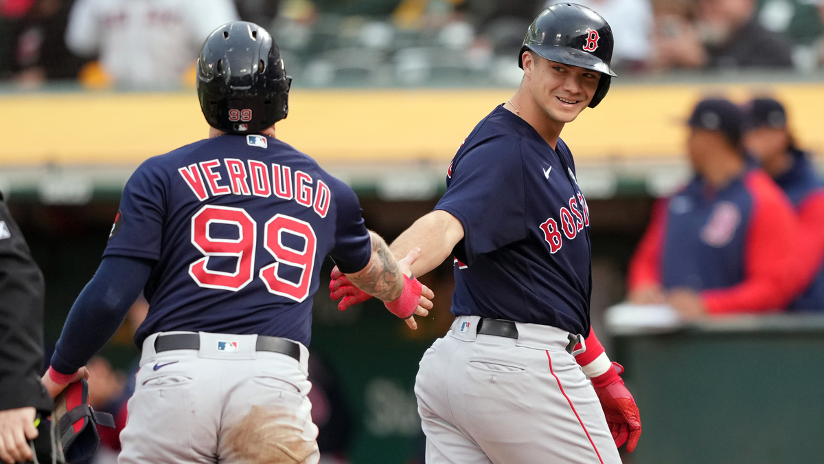 Boston Red Sox outfielder Alex Verdugo and first baseman Bobby Dalbec