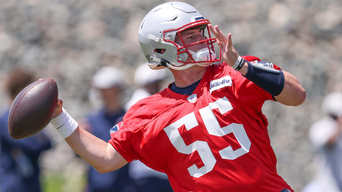 New England Patriots quarterback Bailey Zappe