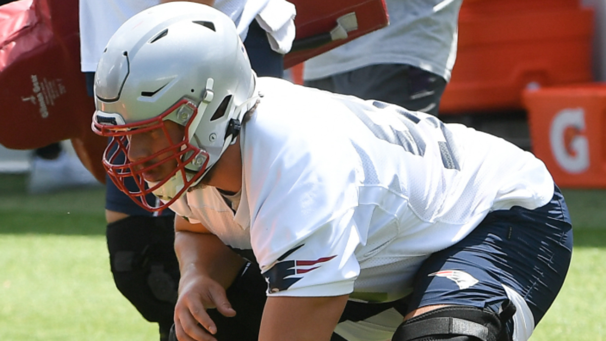 New England Patriots offensive lineman Cole Strange