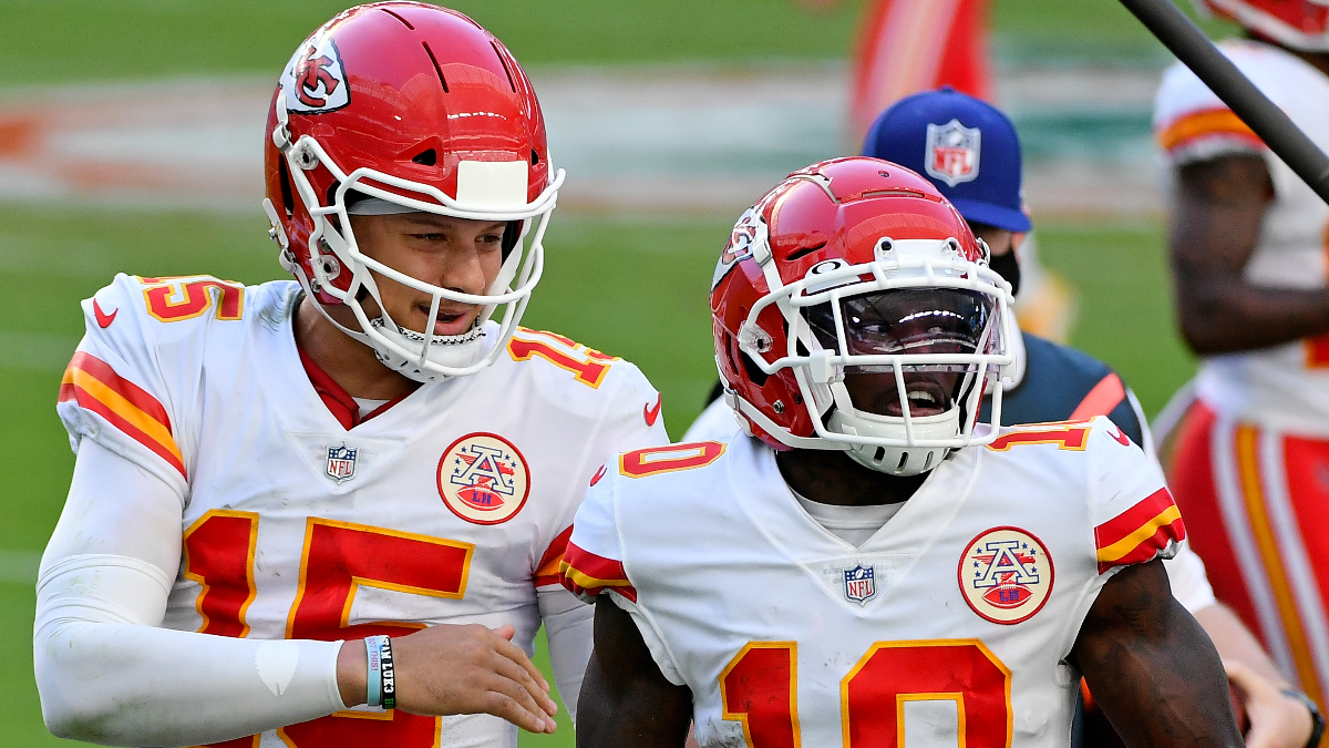 Kansas City Chiefs quarterback Patrick Mahomes and Miami Dolphins wide receiver Tyreek Hill