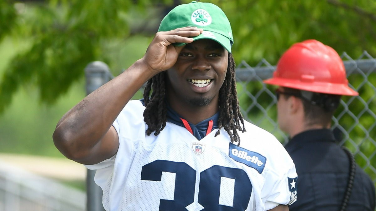New England Patriots running back Rhamondre Stevenson