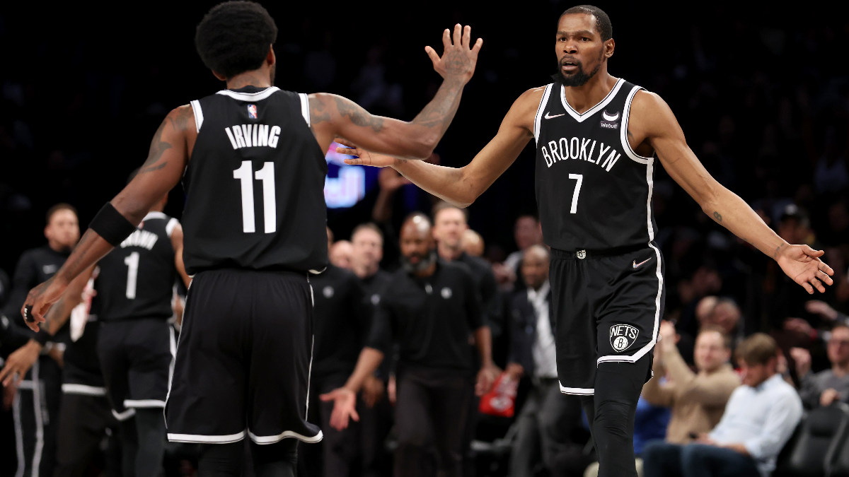 Brooklyn Nets guard Kyrie Irving and forward Kevin Durant