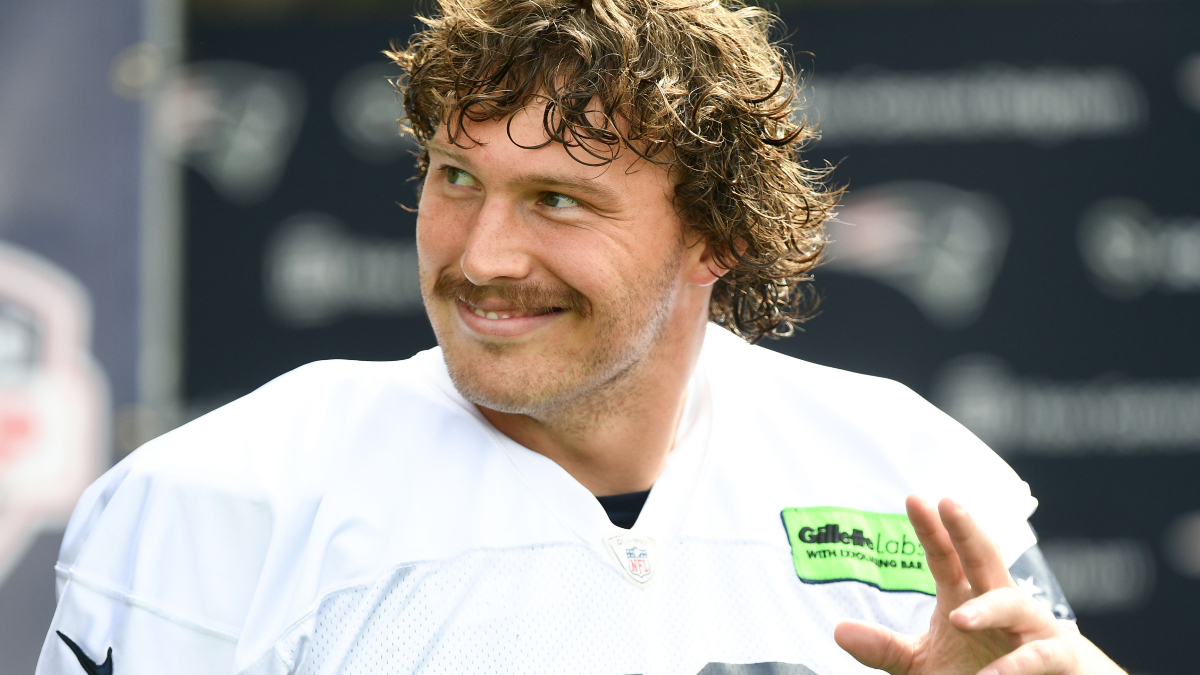 New England Patriots offensive lineman Cole Strange
