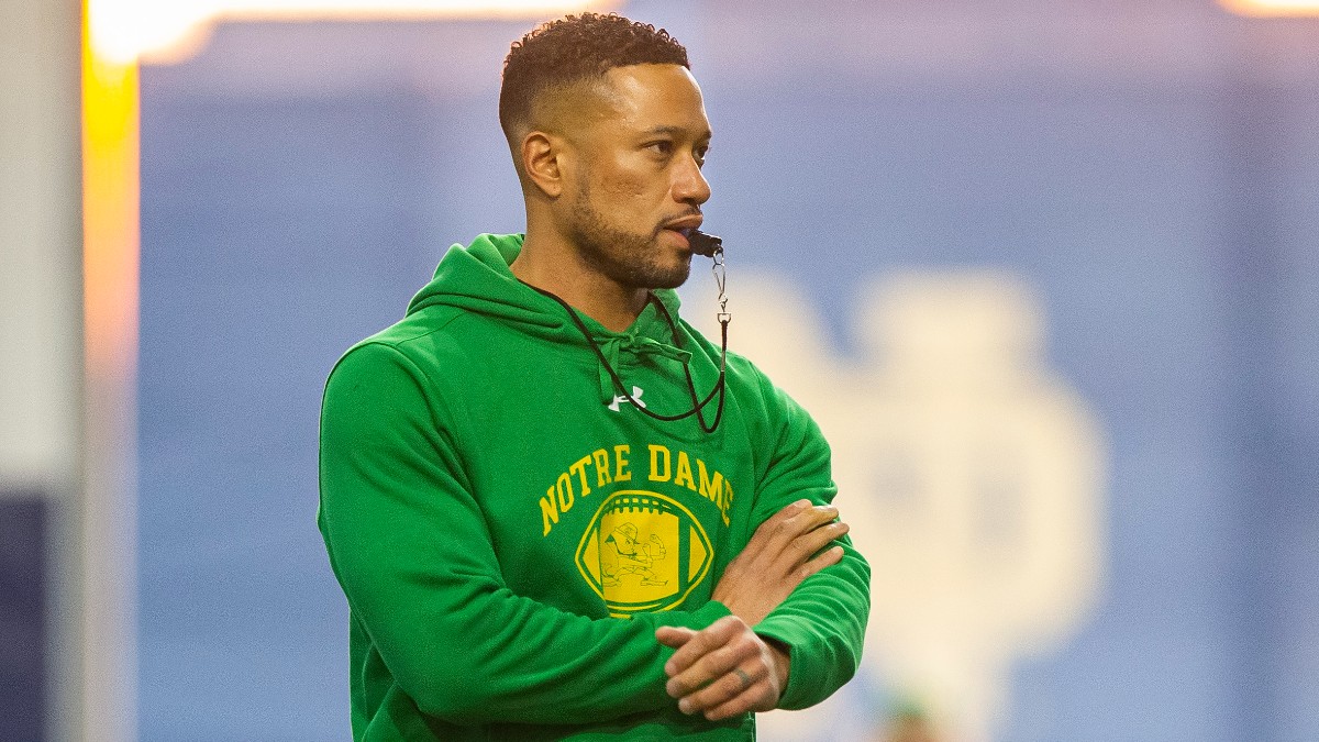 Notre Dame head coach Marcus Freeman
