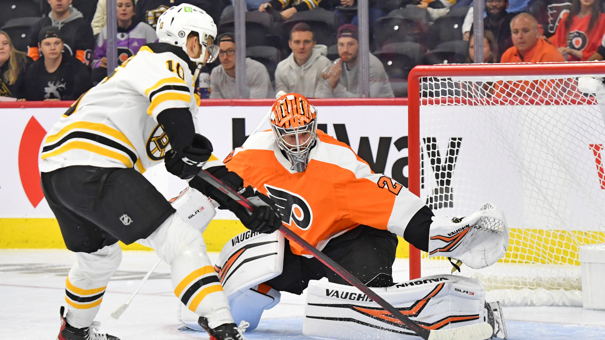 Boston Bruins left wing A.J. Greer
