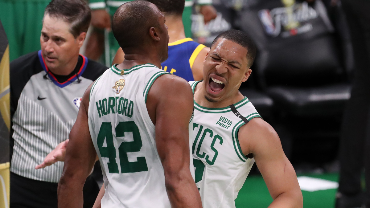 Boston Celtics' forward Grant Williams and center Al Horford