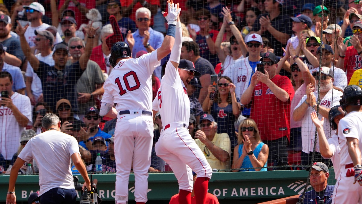Boston Red Sox center fielder Enrique Hernandez, second baseman Trevor Story