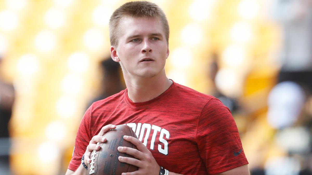 New England Patriots quarterback Bailey Zappe