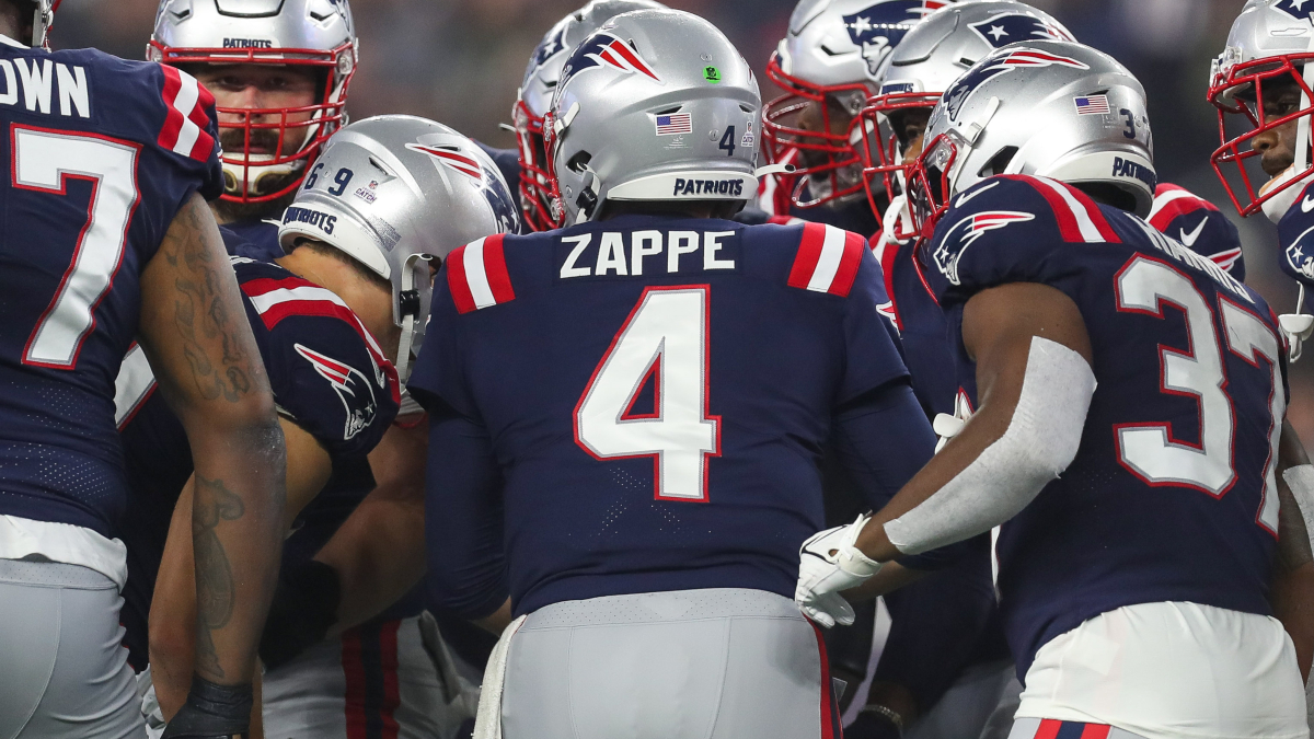 New England Patriots quarterback Bailey Zappe
