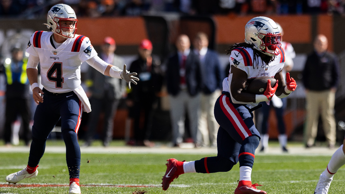 New England Patriots quarterback Bailey Zappe and running back Rhamondre Stevenson