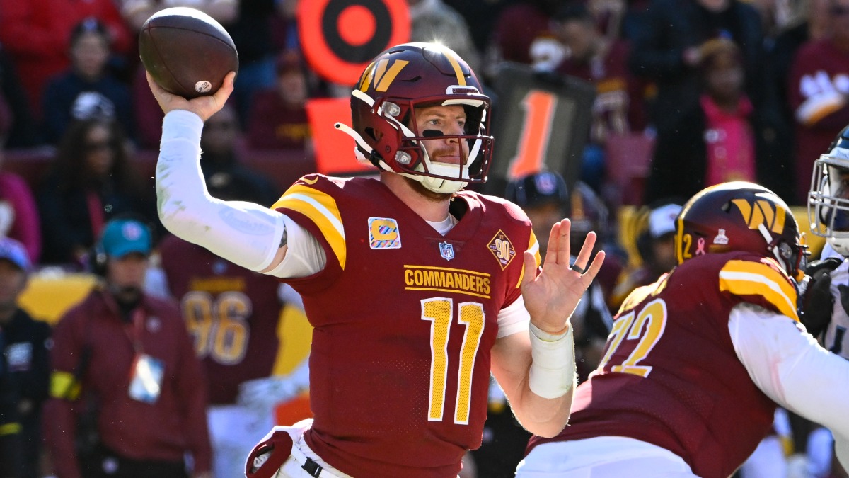 Washington Commanders quarterback Carson Wentz