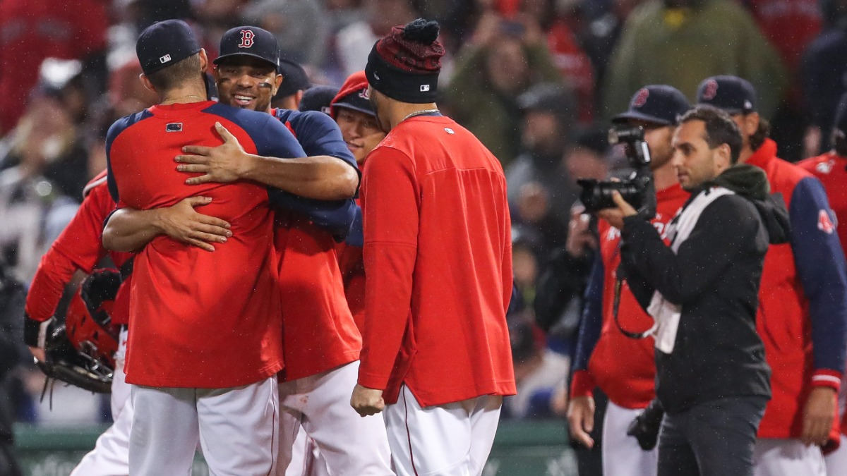 Boston Red Sox designted hitter J.D. Martinez and shortstop Xander Bogaerts