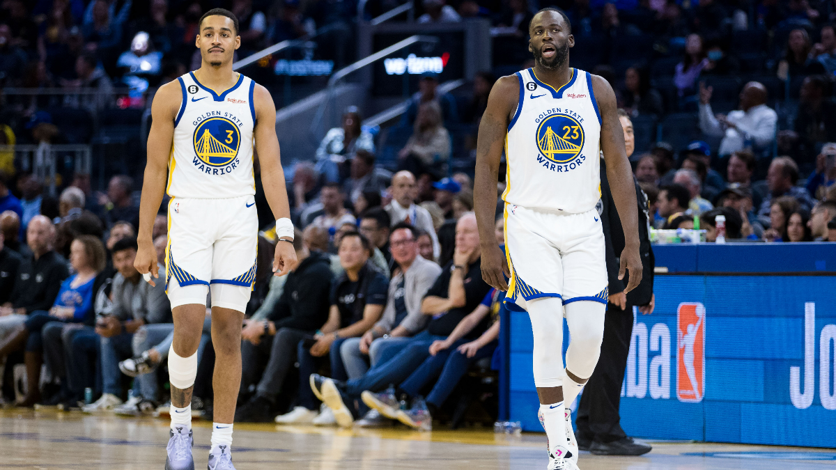 Golden State Warriors guard Jordan Poole and forward Draymond Green