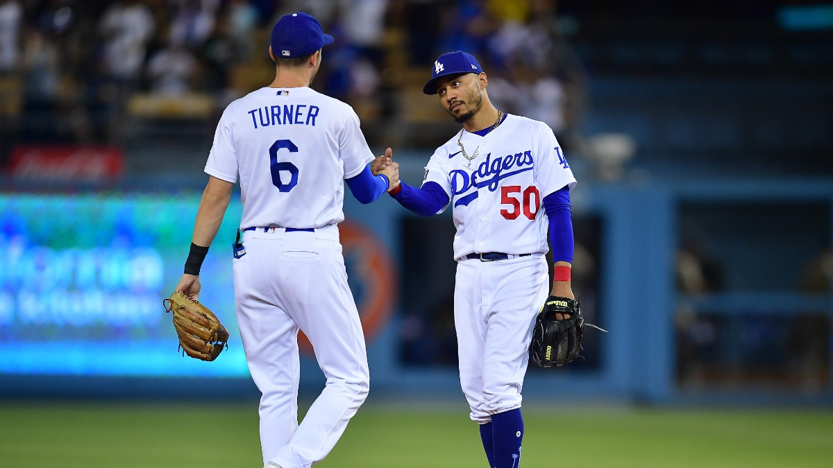 Los Angeles Dodgers outfielder Mookie Betts and shortstop Trea Turner