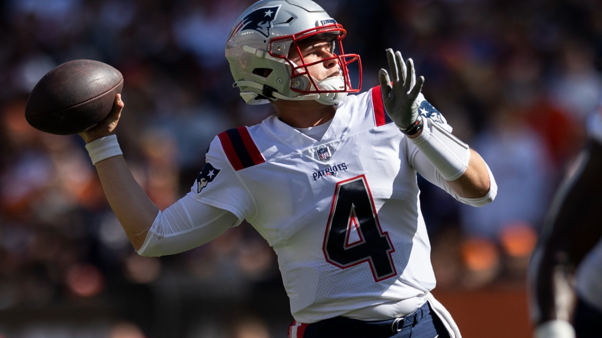 New England Patriots quarterback Bailey Zappe