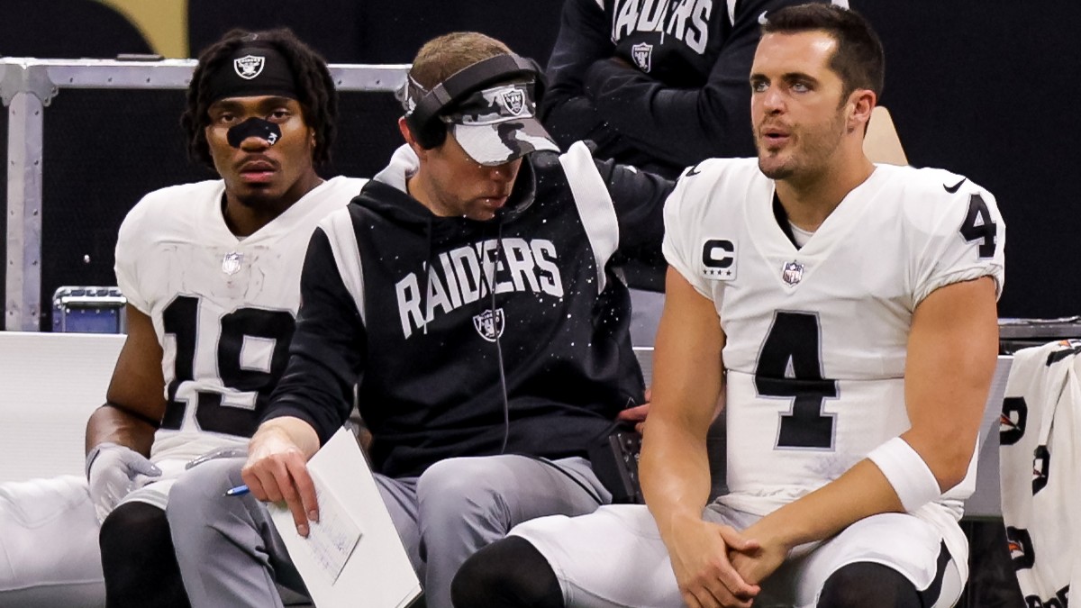 Las Vegas Raiders quarterback Derek Carr, wide receiver DJ Turner