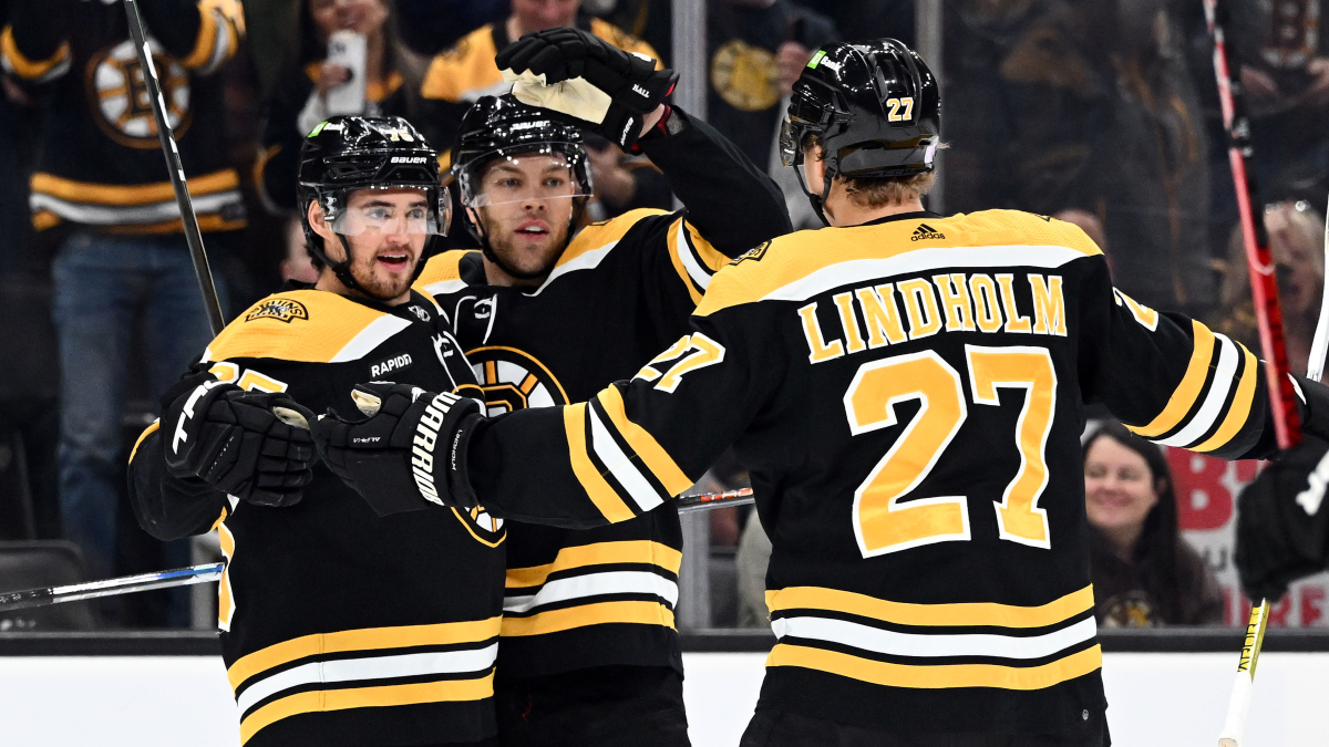 Boston Bruins defensemen Connor Clifton and Hampus Lindholm