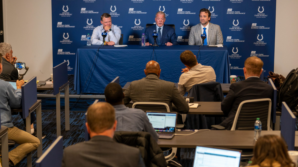 Indianapolis Colts owner Jim Irsay and interim head coach Jeff Saturday