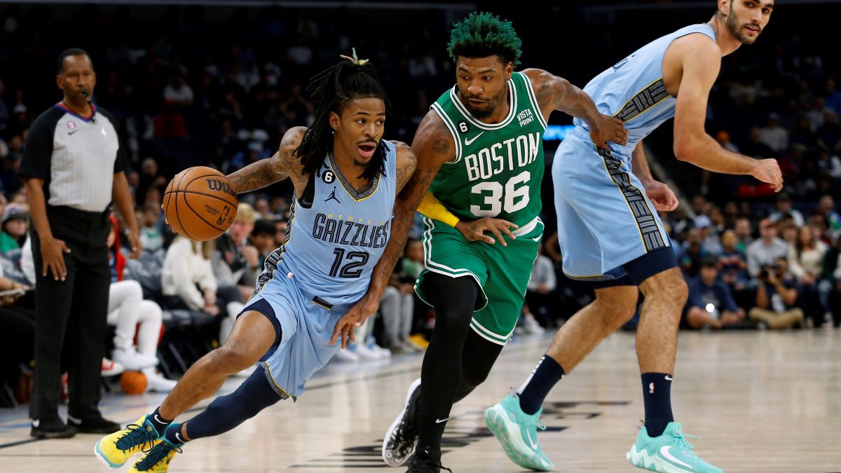 Boston Celtics guard Marcus Smart and Memphis Grizzlies guard Ja Morant