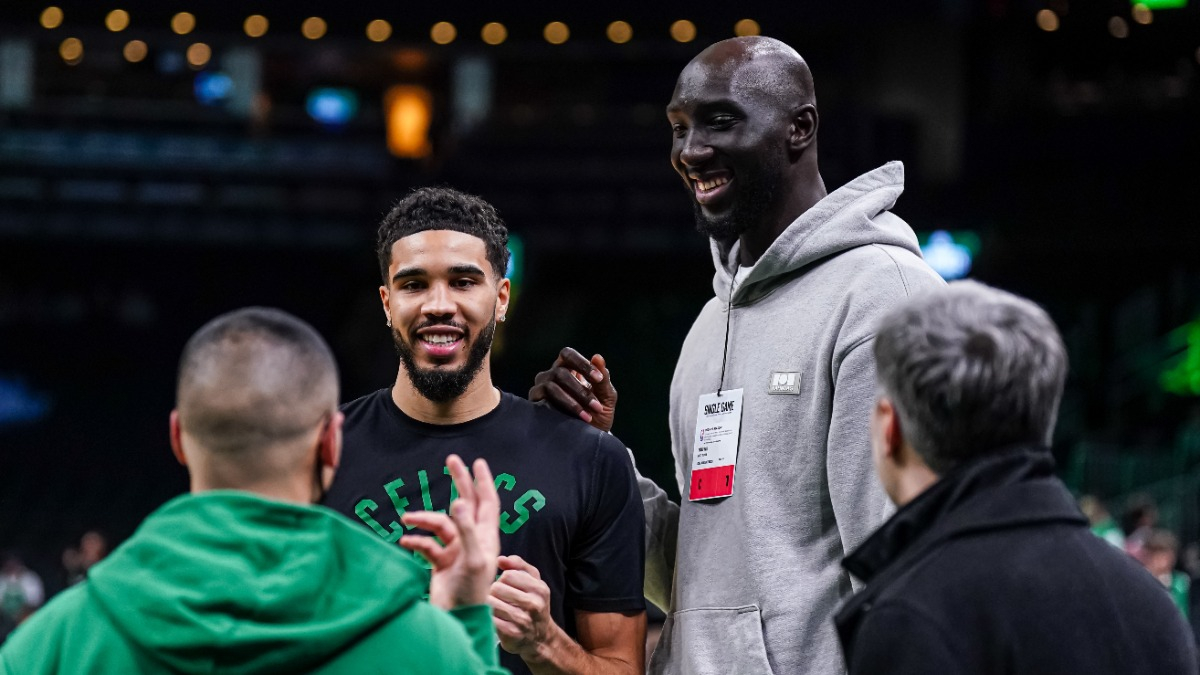 Former Boston Celtics center Tacko Fall, Jayson Tatum
