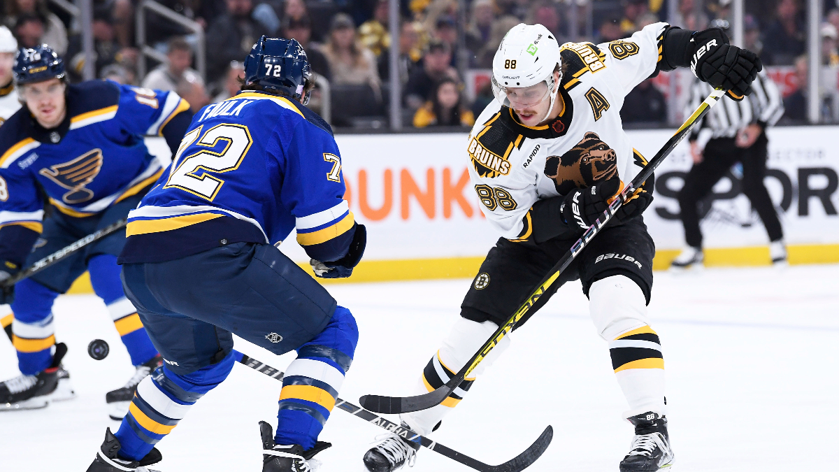 Boston Bruins right winger David Pastrnak, St. Louis Blues defenseman Justin Faulk