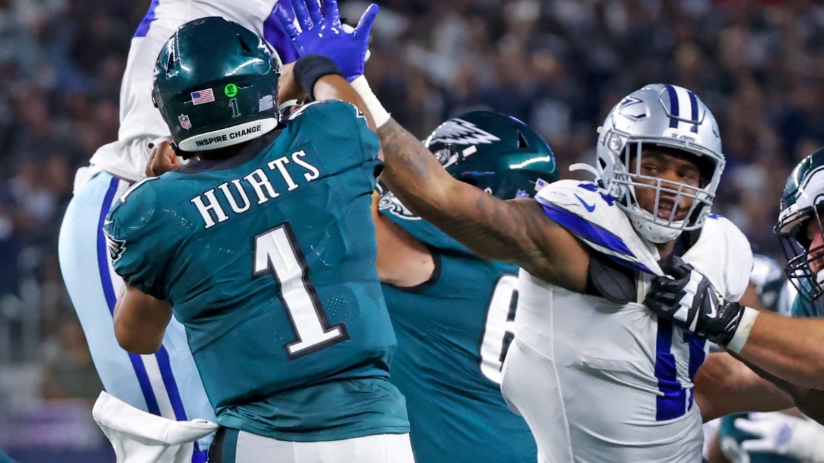 Philadelphia Eagles quarterback Jalen Hurts and Dallas Cowboys linebacker Micah Parsons