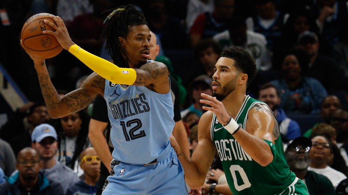 Boston Celtics forward Jayson Tatum and Memphis Grizzlies guard Ja Morant