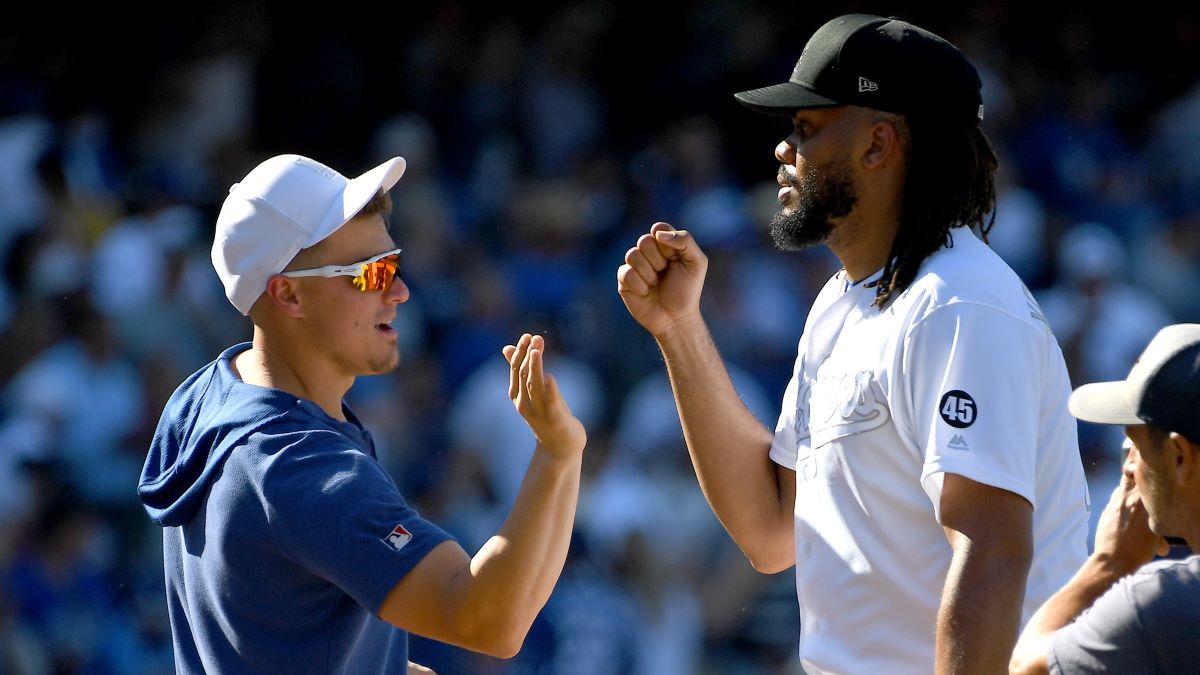 Boston Red Sox pitcher Kenley Jansen and outfielder Kiké Hernández