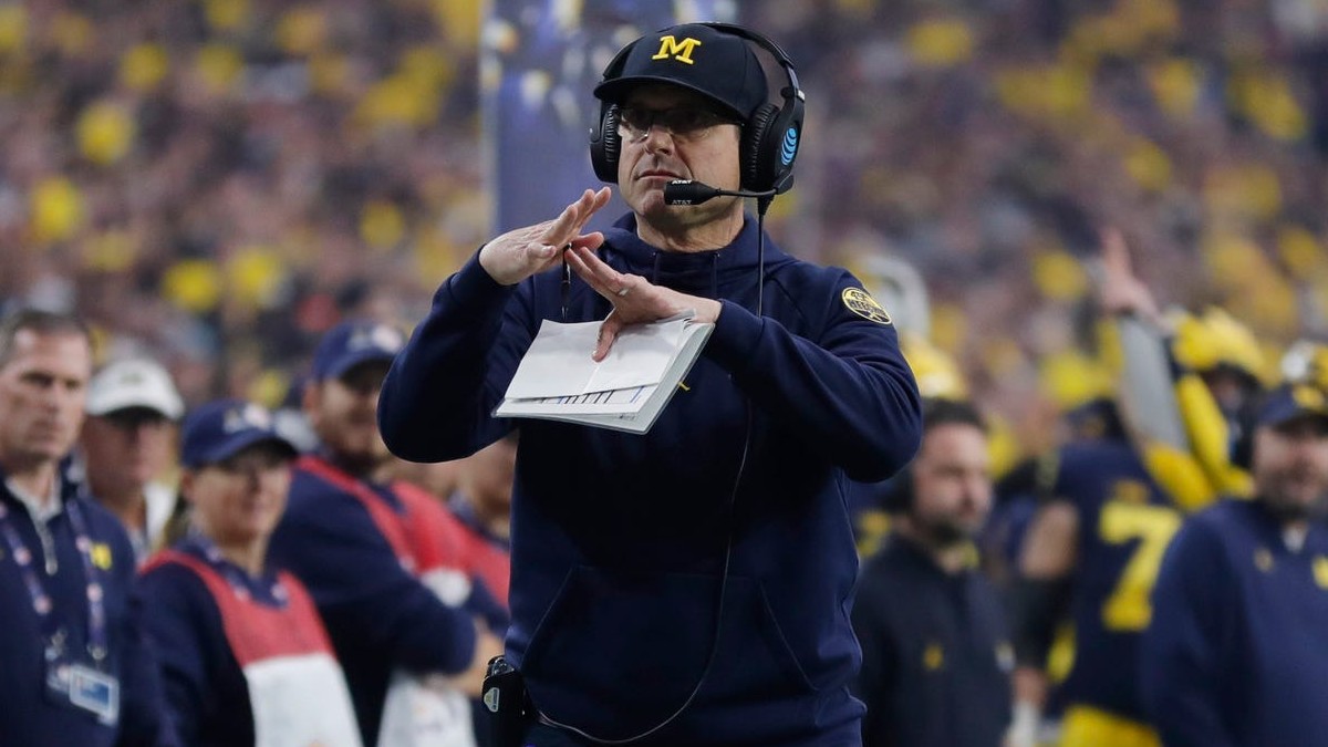 Michigan head coach Jim Harbaugh