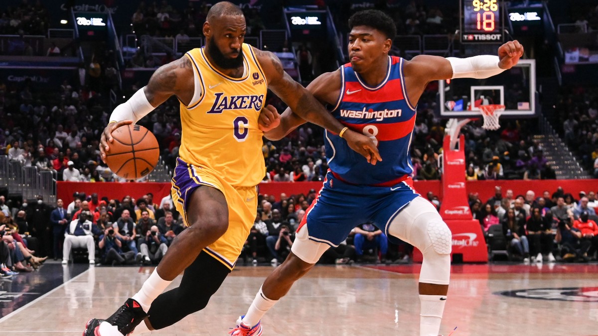 Los Angeles Lakers forwards LeBron James and Rui Hachimura