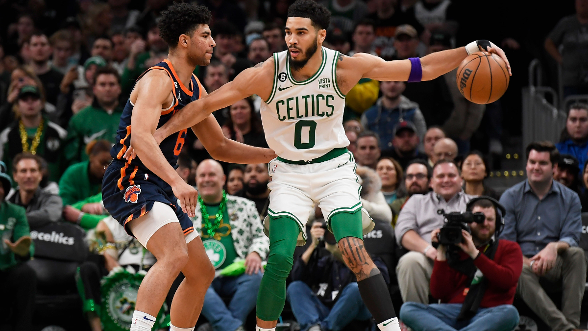 Boston Celtics forward Jayson Tatum, New York Knicks forward Quentin Grimes