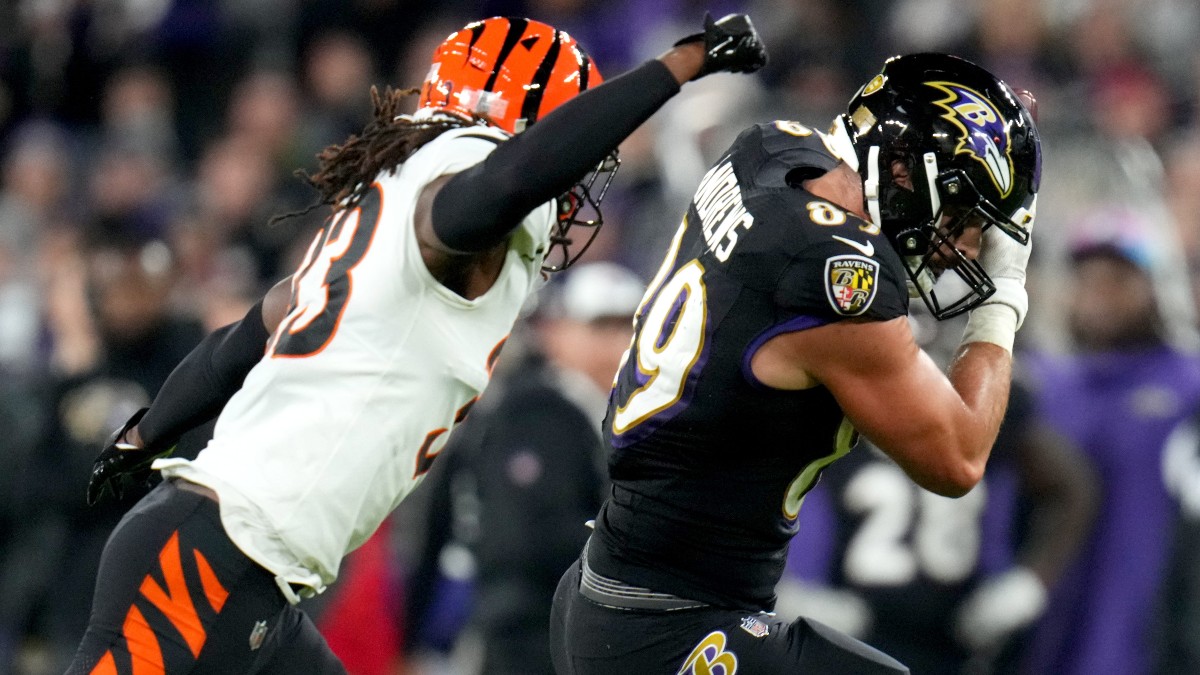 Baltimore Ravens tight end Mark Andrews, Cincinnati Bengals cornerback Tre Flowers
